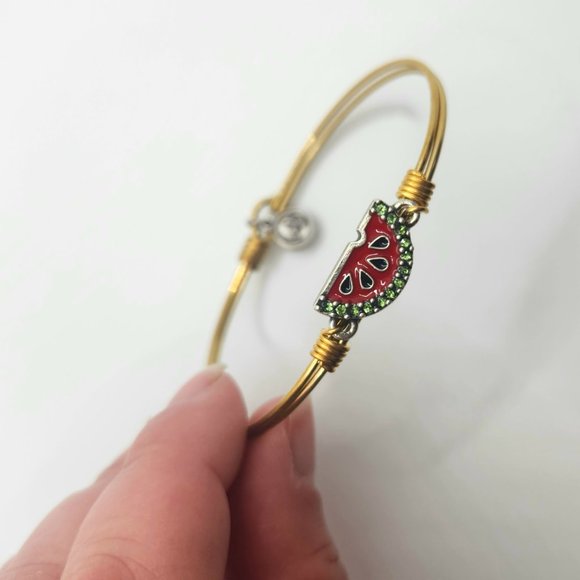Watermelon Bangle Bracelet Jewelry Retired Design Rare Find Luca & Danni 7.5" - Picture 2 of 3
